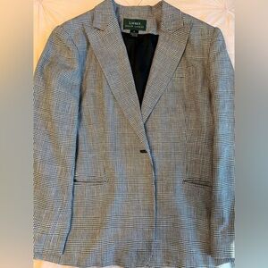 Ralph Lauren Vintage Black Wool Blend Fabric